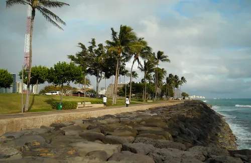 Rocky shoreline and ocean views from the park's southern edge