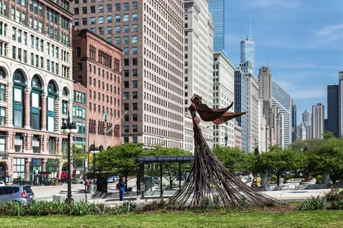 Magdalene sculpture stands tall near Michigan Avenue