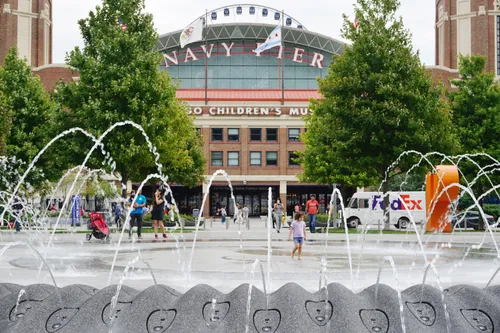 Interactive fountain plaza in the heart of the park