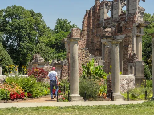 These ruins with the Races of Man sculpture are the park's centerpiece