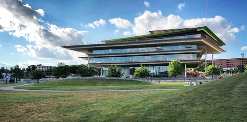 The Krause Gateway Center overlooks the park