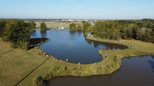 Aerial view of Burbank Park Lake