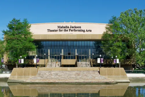 Front view of Mahalia Jackson Theater for the Performing Arts