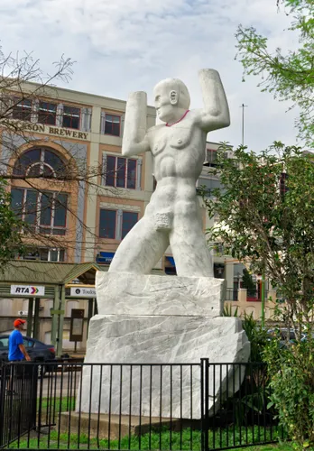 Old Man River marble statue displays powerful presence