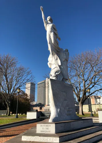 One side of the monument resembles a ship with figurehead