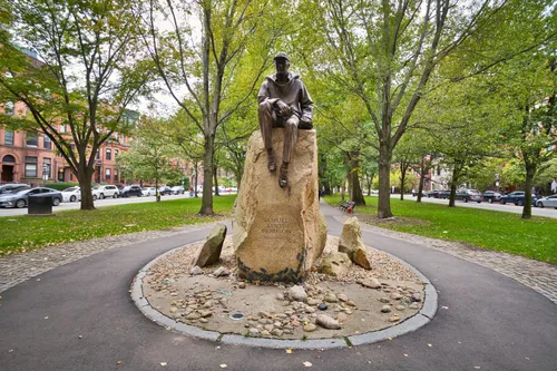 This Samuel Eliot Morison sculpture is one of several statues in the park