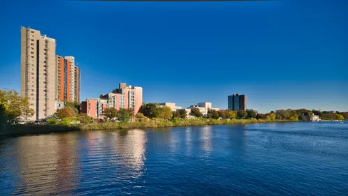 Modern tower blocks near River Street Bridge