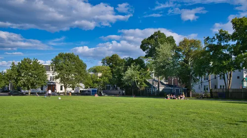 Sunny afternoon at the grassy field in Sennott Park