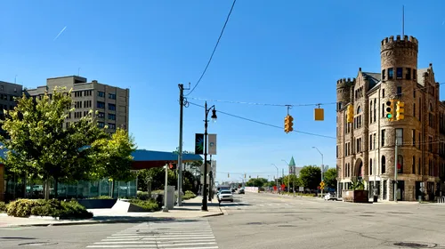 The park is located across the distinct Grand Army of the Republic Building