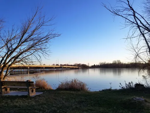 A peaceful bench at the lake's west shore