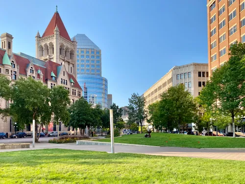 Well-maintained pathways and green lawns
