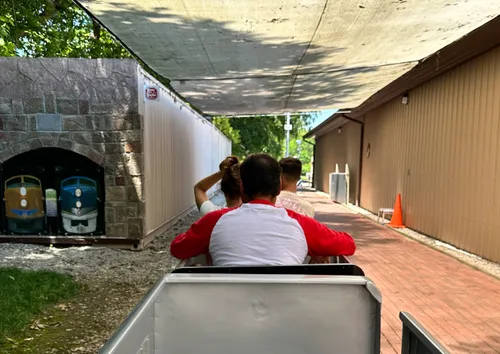 Riding aboard one of the Kansas City Northern Miniature Railroad's trains