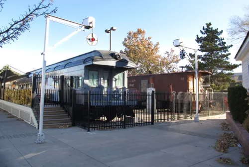 The park contains a historic train exhibit