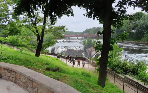 Walkways lead visitors toward the scenic viewing area