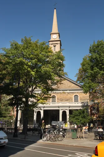 St. Mark's Church in-the-Bowery seen from the park