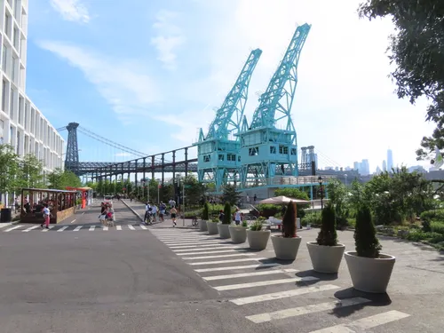 Looking along River Street from the park's northern edge