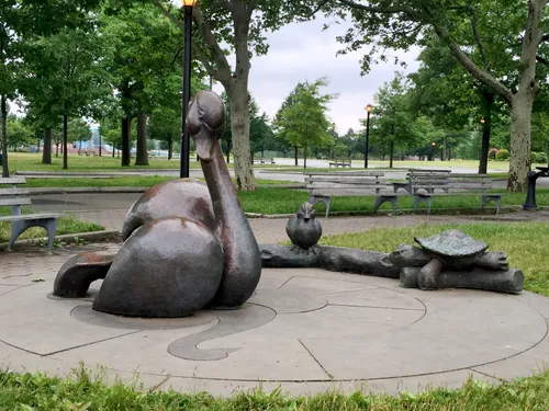 Whimsical animal sculptures north of Meadow Lake