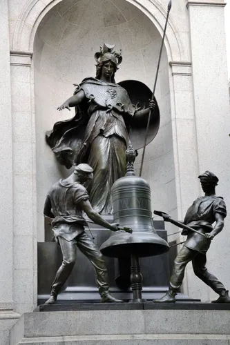 The bronze figures of the James Gordon Bennett Memorial