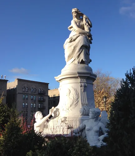 The Lorelei Fountain near 161st Street honors German poet Heinrich Heine