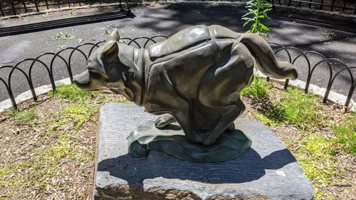 The Togo statue honors the brave sled dog of the 1925 Nome serum run