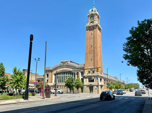 The West Side Market's clocktower rises above Cleveland's Ohio City neighborhood