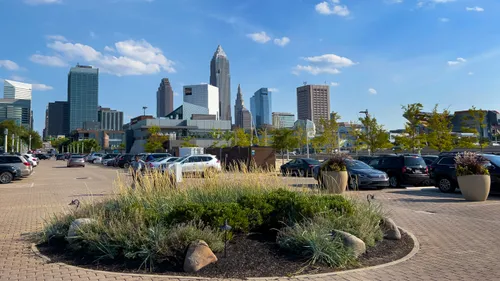 Circular plantings in the north section of the park