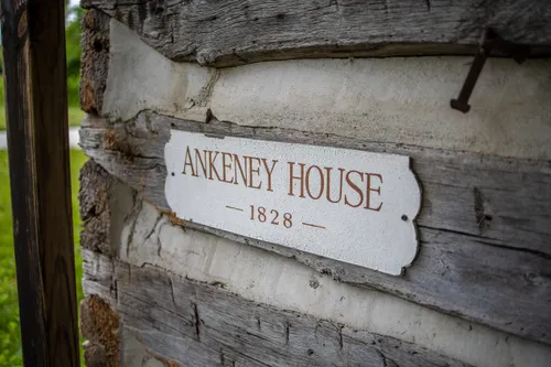 Sign identifying the Ankeney House built in 1828