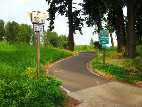 View of the north entrance into the park