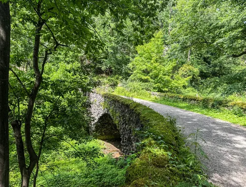 This is one of the two historic Tufa Bridges built in 1908