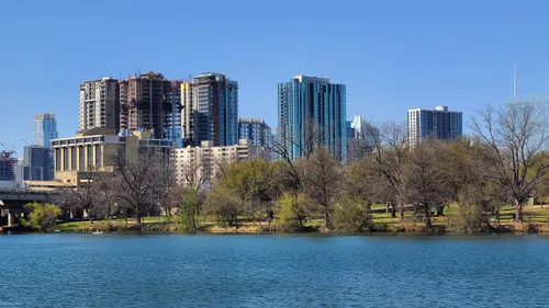 Views of the park across Lady Bird Lake