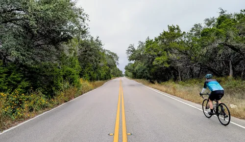 A cyclist rides along City Park Road, which traverses the vast park