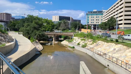 Waller Creek flows gently through the park