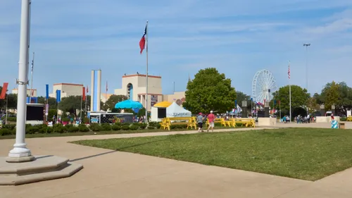 View of Fair Park's grounds at the Hall of State