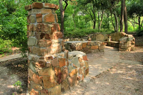 View of a shaded picnic area