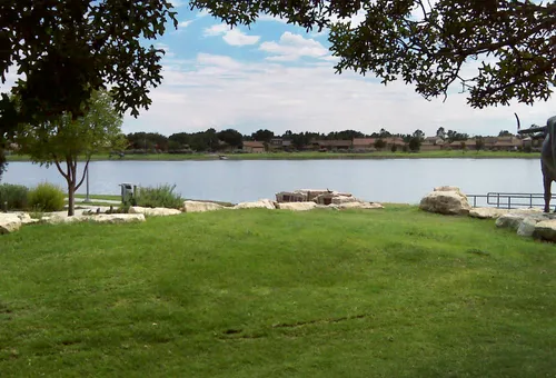 View of the lake from the park's northeast section
