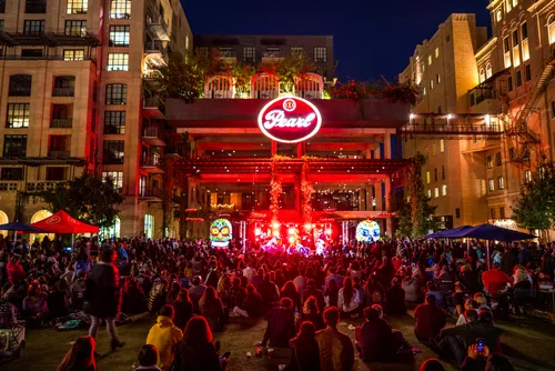 Vibrant Dia De Los Muertos celebration lighting up the location