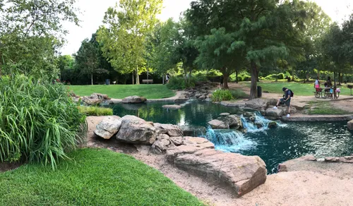 A small stone waterfall in Oyster Creek on a quiet afternoon