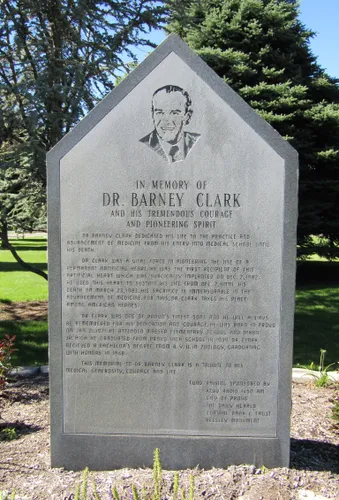 Memorial stone commemorating Dr. Barney Clark