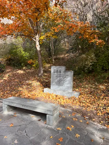 A bench near the stone that honors Utah's Medal of Honor recipients
