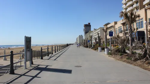 Looking south along the Virginia Beach Boardwalk