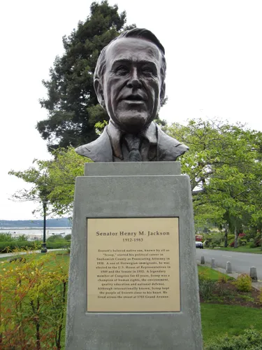 The Henry M. Jackson memorial with plaque