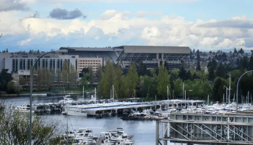 Looking toward Portage Bay and Husky Stadium