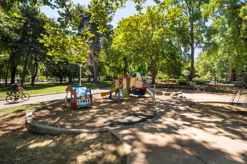 View of the park's playground area