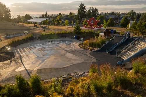 View of the Beacon Mountain Spraypark area