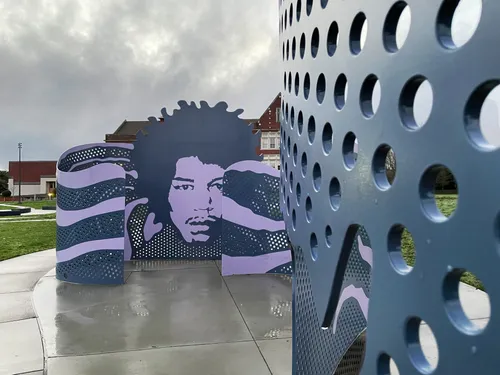 Artful installation with perforated structures