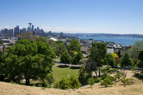 The park offers a perfect vantage point of Seattle's skyline and waterfront