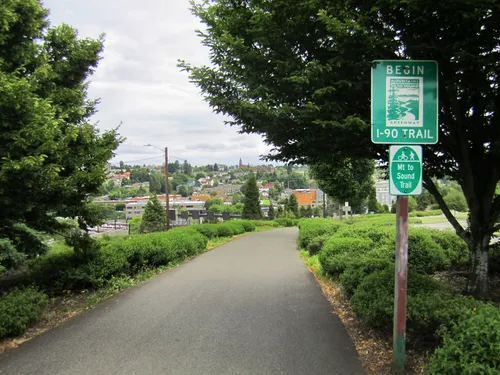The Mountains to Sound Greenway Trail passes through Sturgus Park