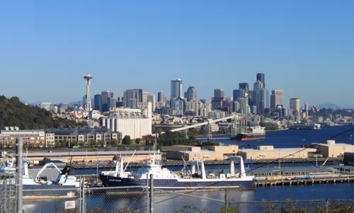 Seattle's skyline and the Space Needle seen from Ursula Judkins Viewpoint