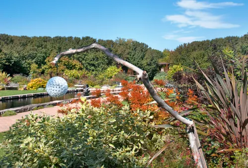 Overlooking the garden landscape